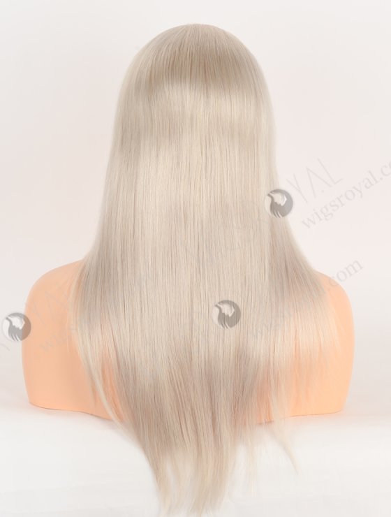 In Stock Brazilian Virgin Hair 16" Straight Platinum Gray Color Lace Front Wig MLF-04019-28903