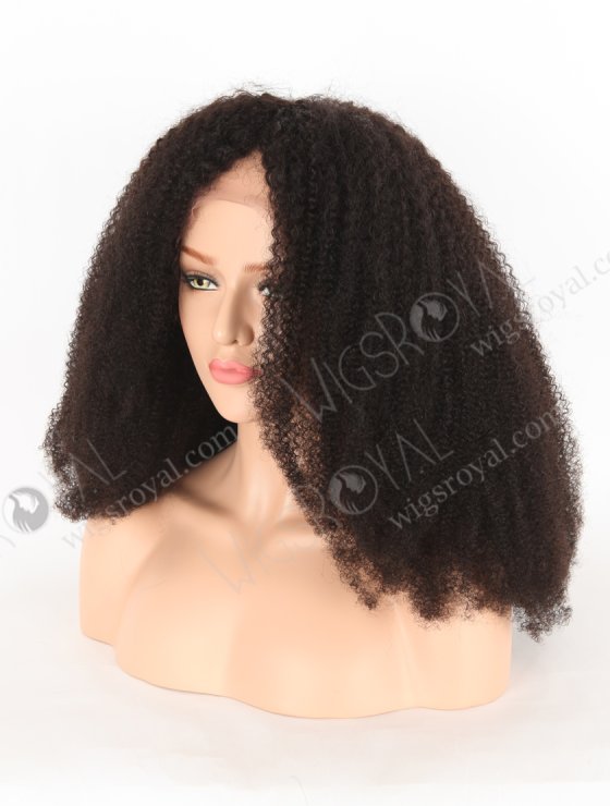 High Density 200% Brazilian Virgin Natural Color Afro Curl Silk Top With PU Full Lace Wig WR-ST-060-29542
