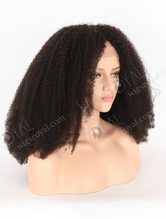 High Density 200% Brazilian Virgin Natural Color Afro Curl Silk Top With PU Full Lace Wig WR-ST-060-29540