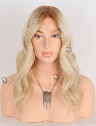 In Stock European Virgin Hair 14" Slight Wave T8/60/25/8# Color Lace Front Silk Top Glueless Wig GLL-08087