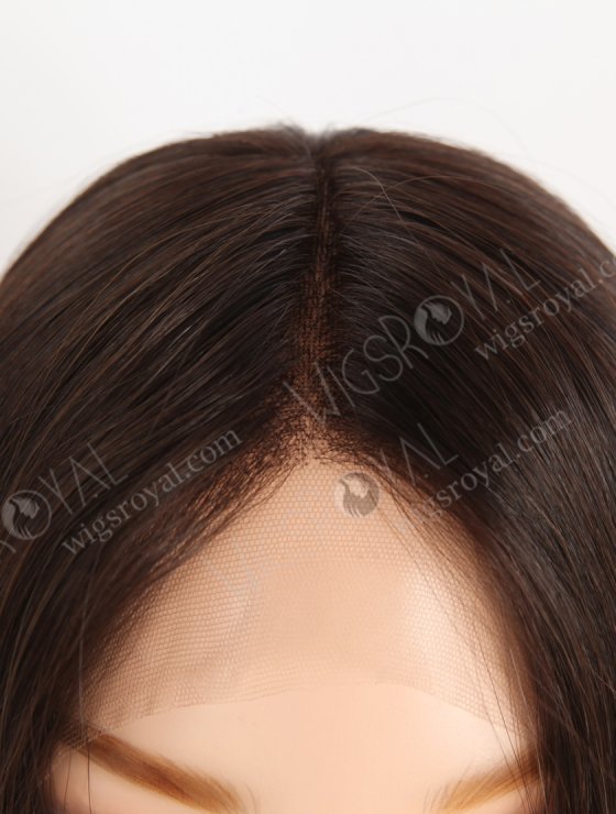 Natural Looking Small Cap HD Melting Lace Front Wig | High Quality 100 Human Hair 18 Inch Darkest Brown Wig RLF-08054-29750