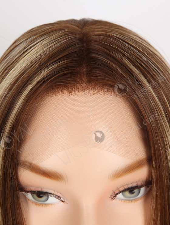 Most Realistic Transparent HD Lace Top Wigs for Thinning Hair 18 Inch Soft European Hair Brown with Blonde Highlights RLF-08084-29758