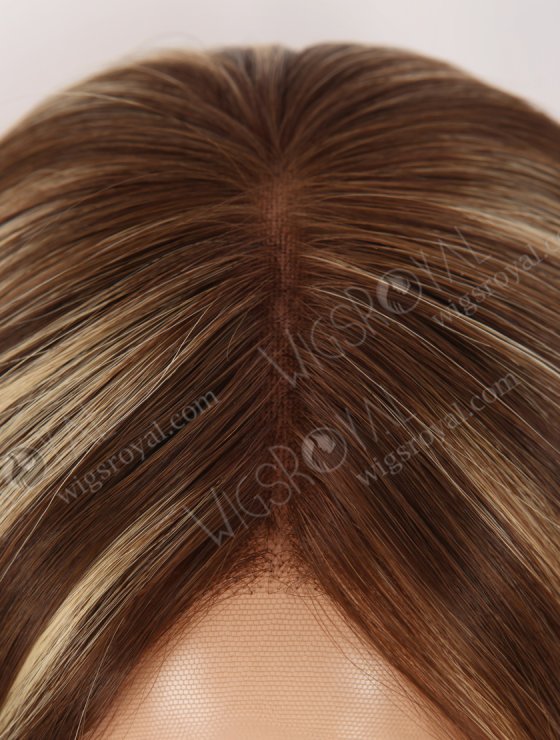 Most Realistic Transparent HD Lace Top Wigs for Thinning Hair 18 Inch Soft European Hair Brown with Blonde Highlights RLF-08084-29757
