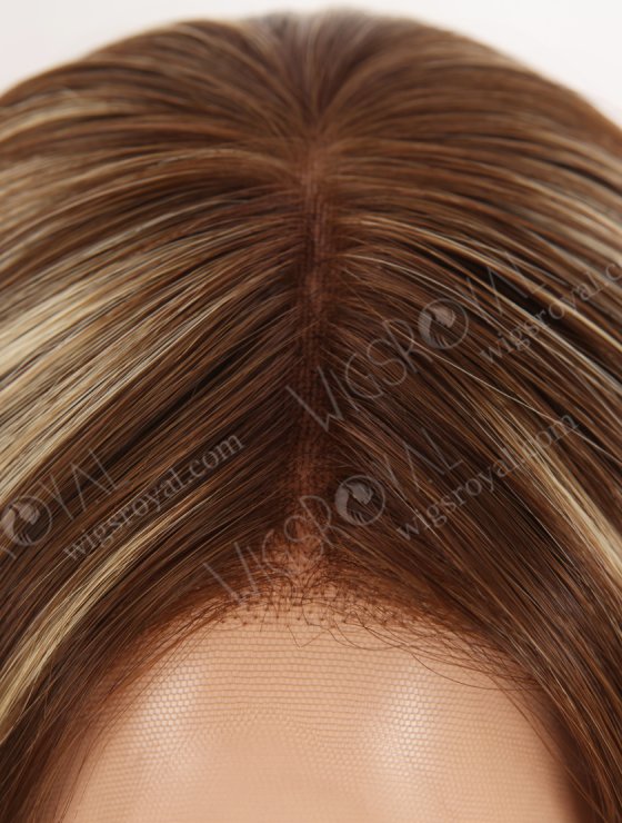 Most Realistic Transparent HD Lace Top Wigs for Thinning Hair 18 Inch Soft European Hair Brown with Blonde Highlights RLF-08084-29760