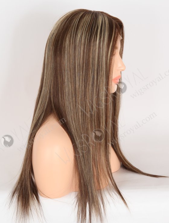 Most Realistic Transparent HD Lace Top Wigs for Thinning Hair 18 Inch Soft European Hair Brown with Blonde Highlights RLF-08084-29763