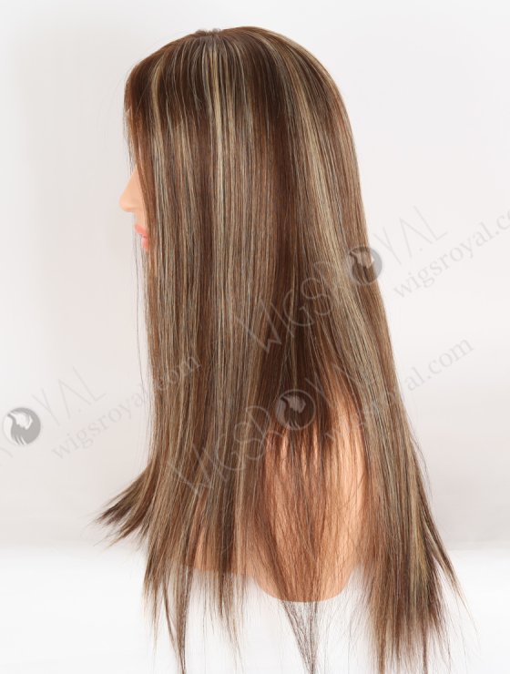 Most Realistic Transparent HD Lace Top Wigs for Thinning Hair 18 Inch Soft European Hair Brown with Blonde Highlights RLF-08084-29764