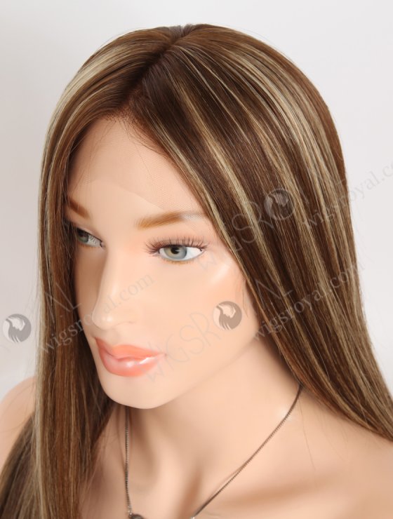 Most Realistic Transparent HD Lace Top Wigs for Thinning Hair 18 Inch Soft European Hair Brown with Blonde Highlights RLF-08084-29765
