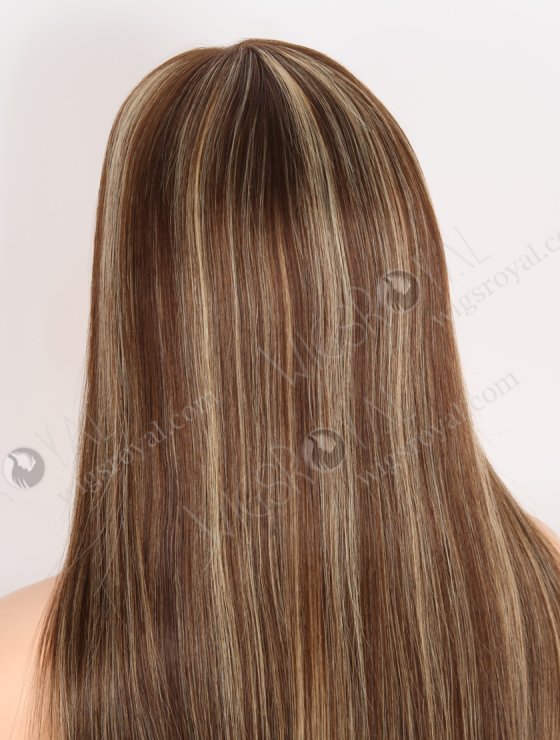Most Realistic Transparent HD Lace Top Wigs for Thinning Hair 18 Inch Soft European Hair Brown with Blonde Highlights RLF-08084-29766