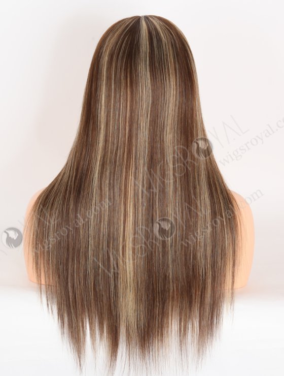 Most Realistic Transparent HD Lace Top Wigs for Thinning Hair 18 Inch Soft European Hair Brown with Blonde Highlights RLF-08084-29767
