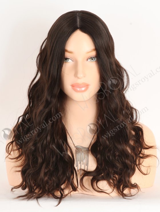 Jewish Kosher Lace Wig 18" All One Length Slight Wave Natural Brown Silk Top Jewish Wig WR-JW-014-29819