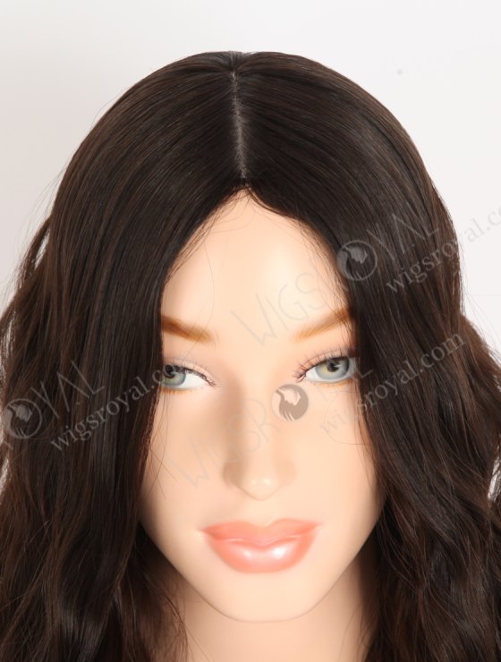 Jewish Kosher Lace Wig 18" All One Length Slight Wave Natural Brown Silk Top Jewish Wig WR-JW-014-29820