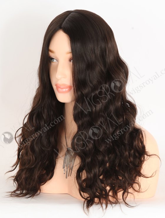 Jewish Kosher Lace Wig 18" All One Length Slight Wave Natural Brown Silk Top Jewish Wig WR-JW-014-29822