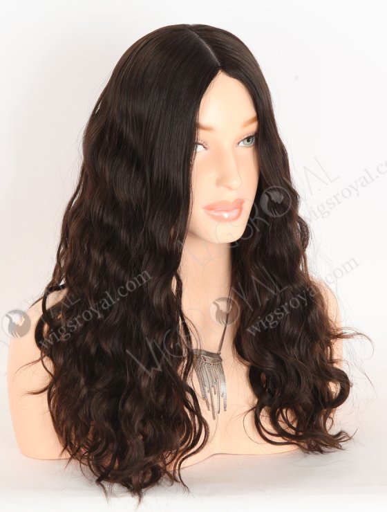 Jewish Kosher Lace Wig 18" All One Length Slight Wave Natural Brown Silk Top Jewish Wig WR-JW-014-29821