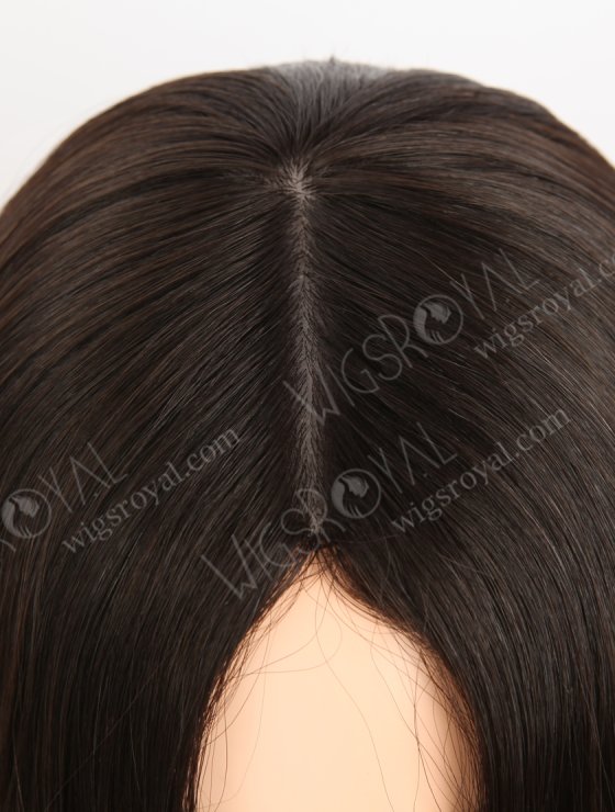 Jewish Kosher Lace Wig 18" All One Length Slight Wave Natural Brown Silk Top Jewish Wig WR-JW-014-29825