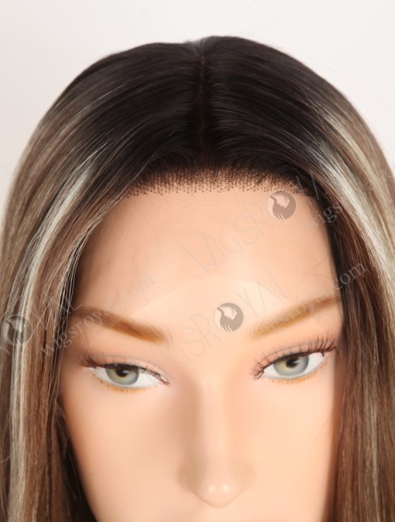 Amazing Darker Roots Brown Wig with Blonde Highlights | Undetectable HD Lace Front Glueless Wigs for Beginners RLF-08085-29867