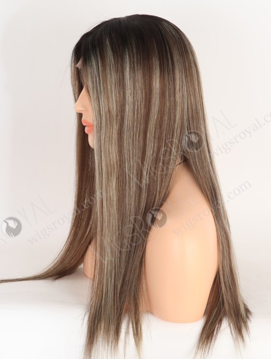 Amazing Darker Roots Brown Wig with Blonde Highlights | Undetectable HD Lace Front Glueless Wigs for Beginners RLF-08085-29874