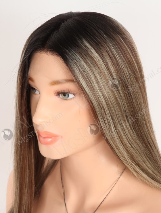 Amazing Darker Roots Brown Wig with Blonde Highlights | Undetectable HD Lace Front Glueless Wigs for Beginners RLF-08085-29876