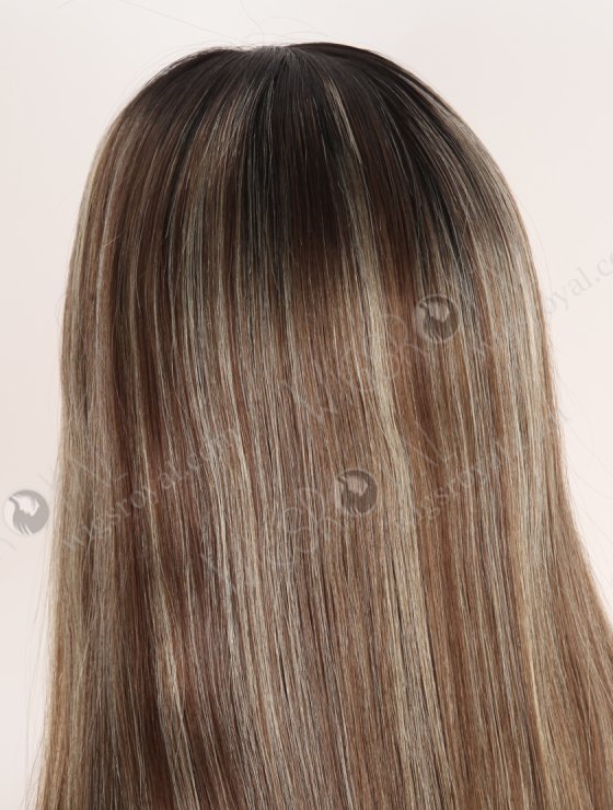 Amazing Darker Roots Brown Wig with Blonde Highlights | Undetectable HD Lace Front Glueless Wigs for Beginners RLF-08085-29875