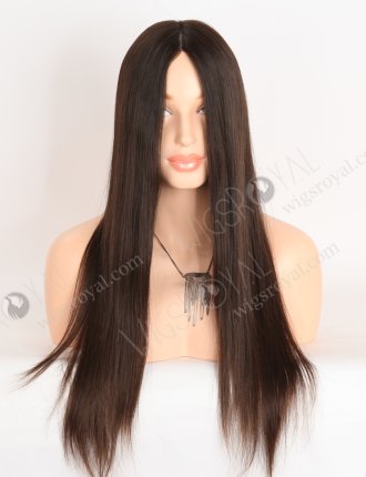 In Stock European Virgin Hair 20" Natural Straight Natural Color Silk Top Glueless Wig GL-08009