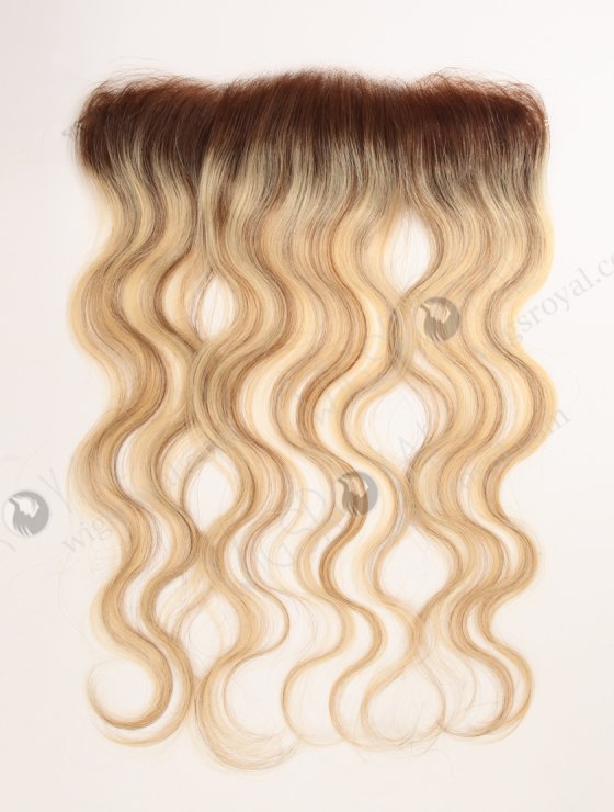 Blonde Highlight Balayage Color Forehead Hairline Topper PU Skin Fringe for Thinning Receding Hairline WR-TC-112-29975