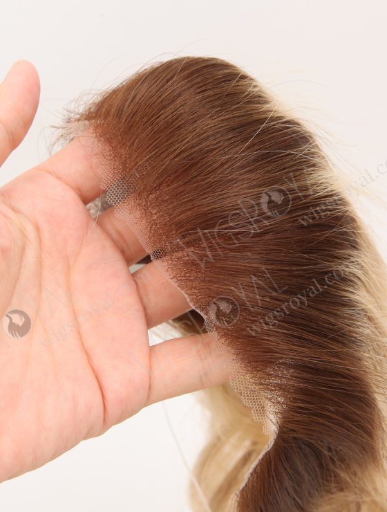Blonde Highlight Balayage Color Forehead Hairline Topper PU Skin Fringe for Thinning Receding Hairline WR-TC-112-29977