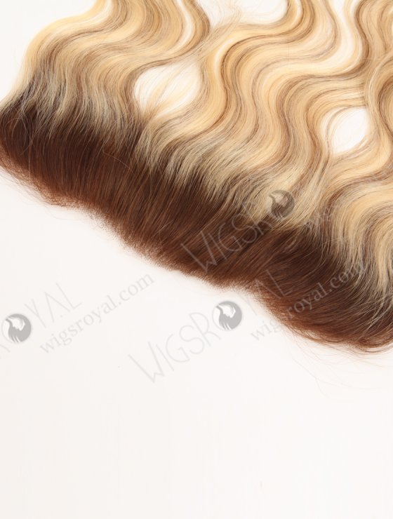 Blonde Highlight Balayage Color Forehead Hairline Topper PU Skin Fringe for Thinning Receding Hairline WR-TC-112-29978