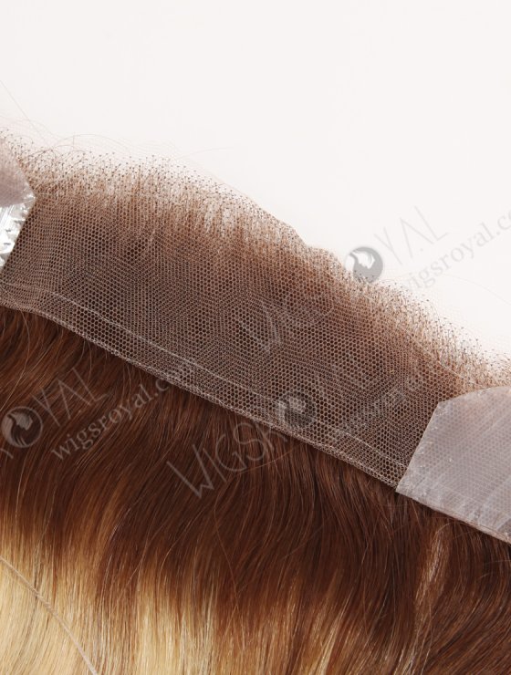 Blonde Highlight Balayage Color Forehead Hairline Topper PU Skin Fringe for Thinning Receding Hairline WR-TC-112-29981