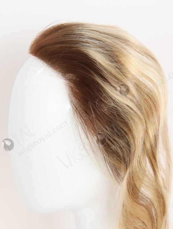 Blonde Highlight Balayage Color Forehead Hairline Topper PU Skin Fringe for Thinning Receding Hairline WR-TC-112-29985