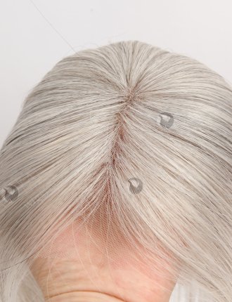 Grey Color Human Hair Toppers Cuticle Intact Virgin Hair Clip in Toppers WR-TC-114