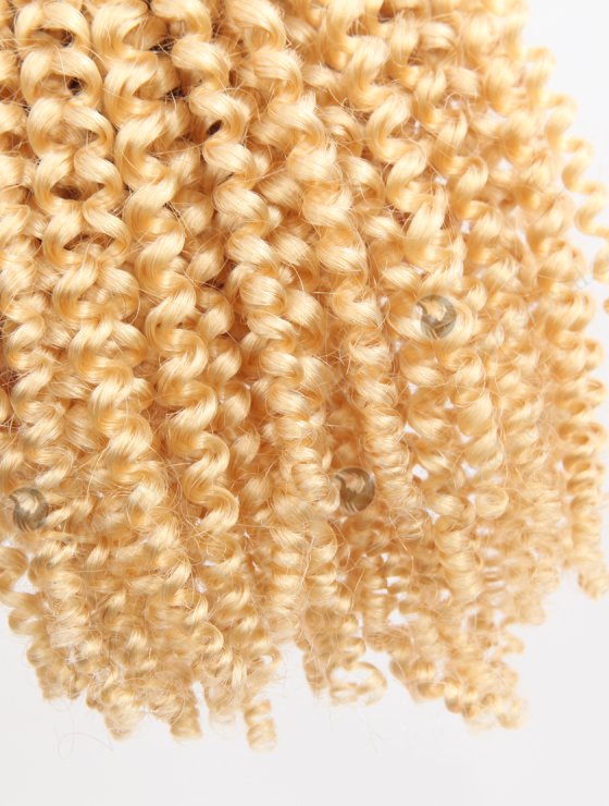 Blonde Color Spiral Curly Brazilian Virgin Human Hair Bundles Weft Extensions WR-MW-204-30252