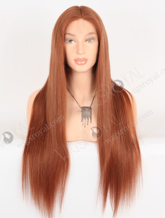 Reddish Brown Color Silk Base Invisible Knots Hand Tied Full Lace Wigs WR-ST-063-30293