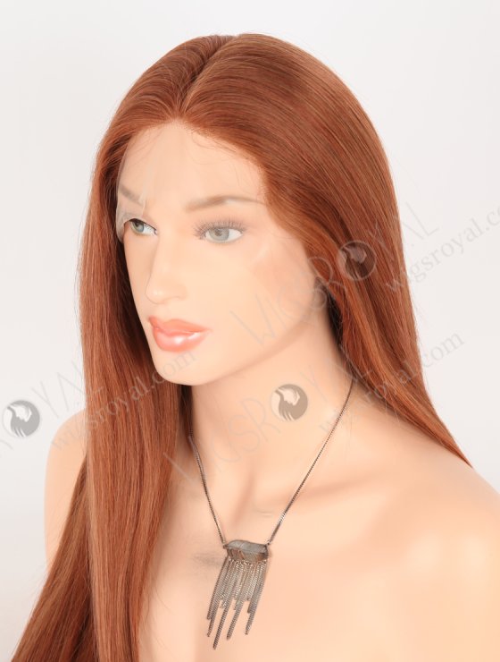 Reddish Brown Color Silk Base Invisible Knots Hand Tied Full Lace Wigs WR-ST-063-30297