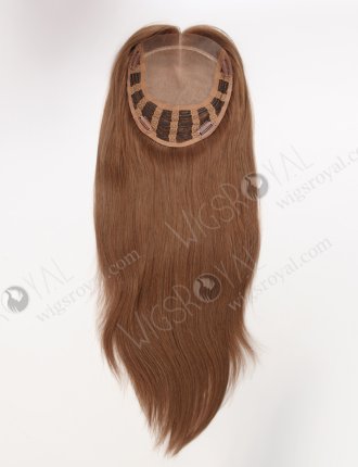Clip In Brown Hairpieces for Women to Add Volume | In Stock European Virgin Hair 18" Straight 9# Color 7"×8" Silk Top Open Weft Human Hair Topper-003
