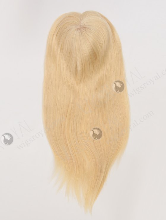 Best Blonde Real Human Hair Toppers for Women | In Stock European Virgin Hair 16" Straight 613# Color 7"×8" Silk Top Open Weft Human Hair Topper-002-30650