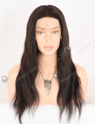 In Stock Chinese Virgin Hair 18" Natural Straight Natural Color Silk Top Full Lace Wig STW-708