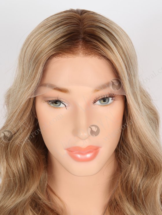 Natural Looking Small Cap No Glue Lace Front Wig Premium Quality 16 Inch Wavy Brown Hair RLF-08011-31336