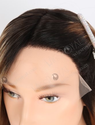 Fashion Balayage Highlights Human Hair Wigs for Ladies 18 Inch Wavy European Hair GRD-08024