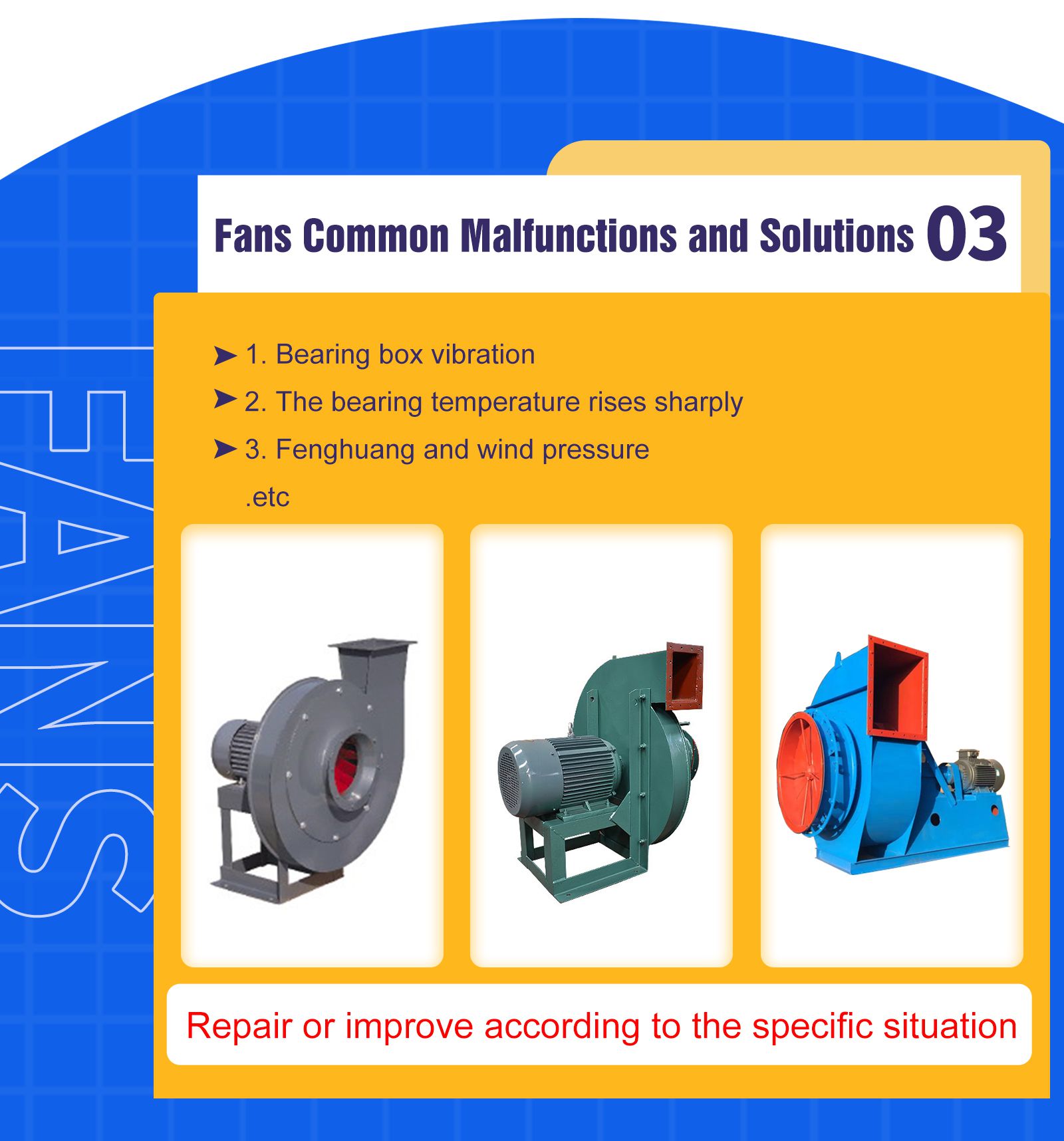 Fans Common malfunction and solutions