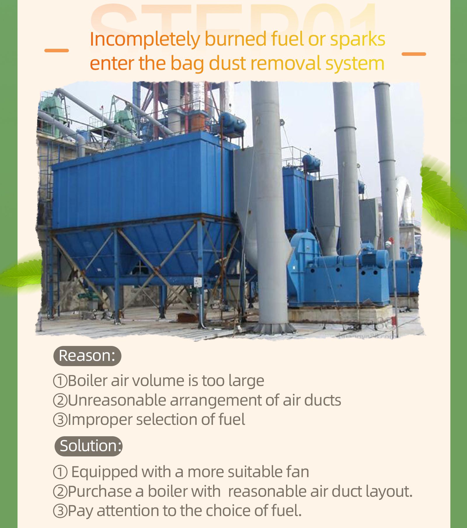 Why does the bag dust collector catch fire1