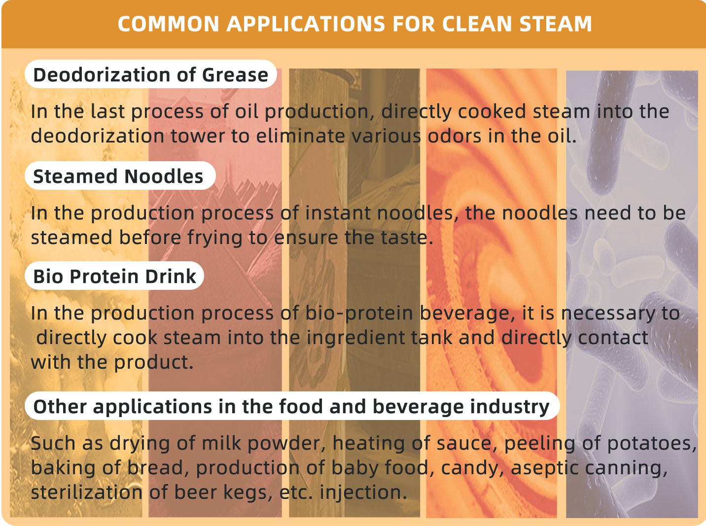 Common Applications for Clean Steam