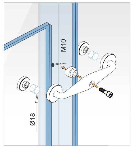 SQUARE GLASS BRACKET-END 1