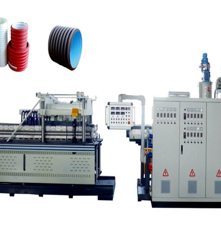 آلة بثق الأنابيب المموجة ذات الجدار المزدوج HDPE / آلة تصنيع الأنابيب البلاستيكية Dwc في فيتنام