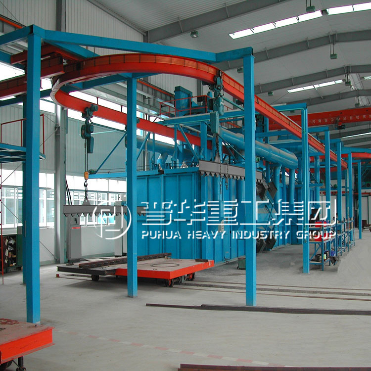 hanging chain type shot blasting machine