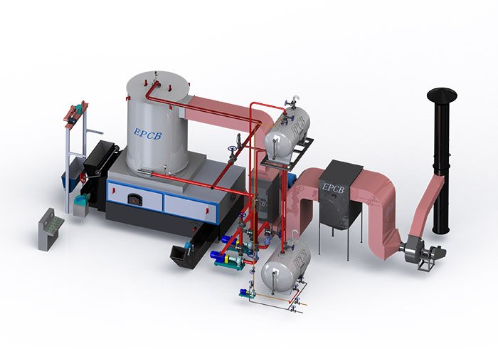 Rejilla de cadena vertical EPCB Caldera de aceite térmico a carbón