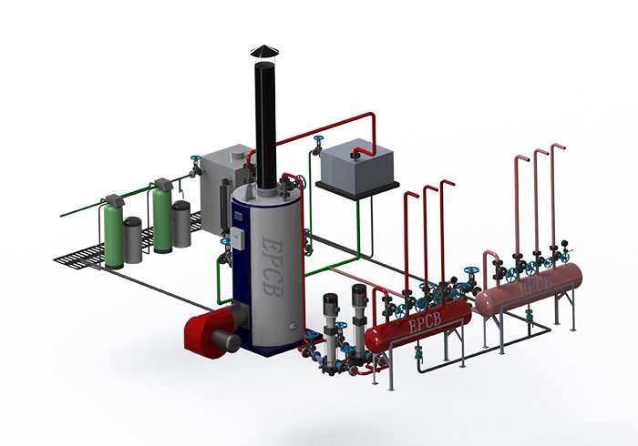 EPCB tubo fuego vertical Caldera  agua caliente gas petróleo