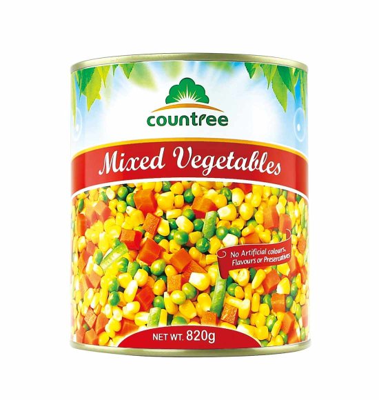 Canned mixed vegetables 850ml
