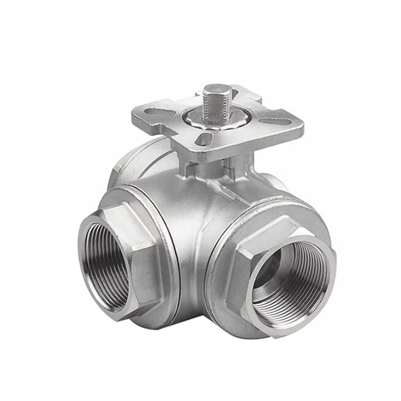 Stainless Steel 3way Threaded Ball Valve-499