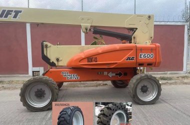 Neumático ATLAPEX relleno de espuma 355/55D625 y neumático macizo 36x14-20 para plataforma aérea JLG E600