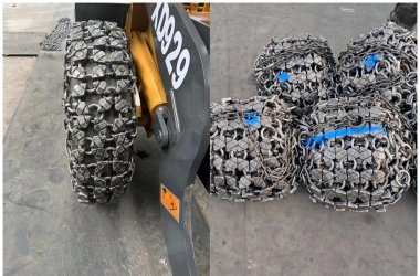 Cadena de protección para neumáticos OTR personalizada para su uso en neumáticos de camiones en la fábrica de acero.