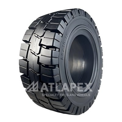 Neumático macizo premium ATLAPEX con patrón DUMAX: la mejor opción para el rendimiento de las carretillas elevadoras.